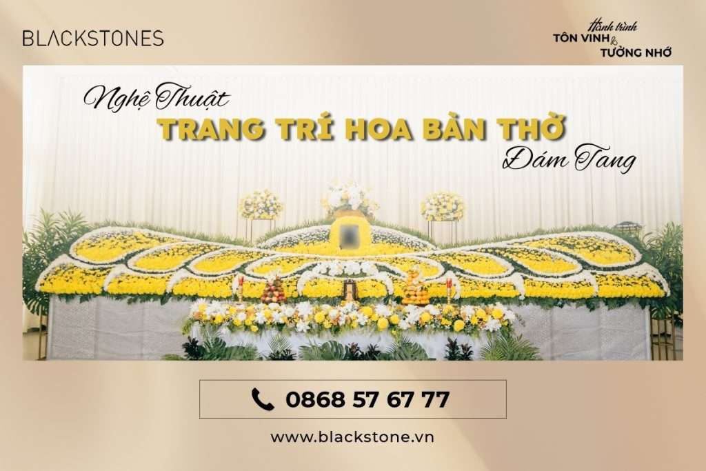 Trang trí hoa bàn thờ đám tang