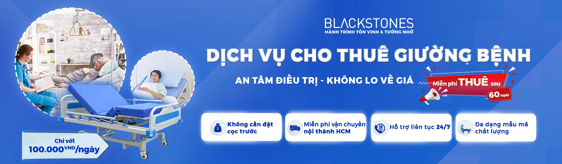 Cho thuê giường y tế, giường bệnh Blackstones